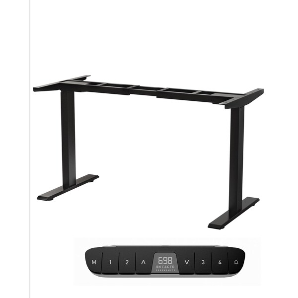 Uncaged Ergonomics Rise Up Dual Motor Electric Standing Desk Frame Legs 27.2-45.3" Black RU2B - main